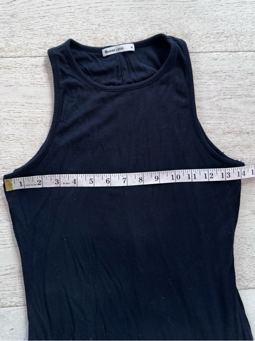 Marine Layer Ribbed Tank Midi Dress Black Medium